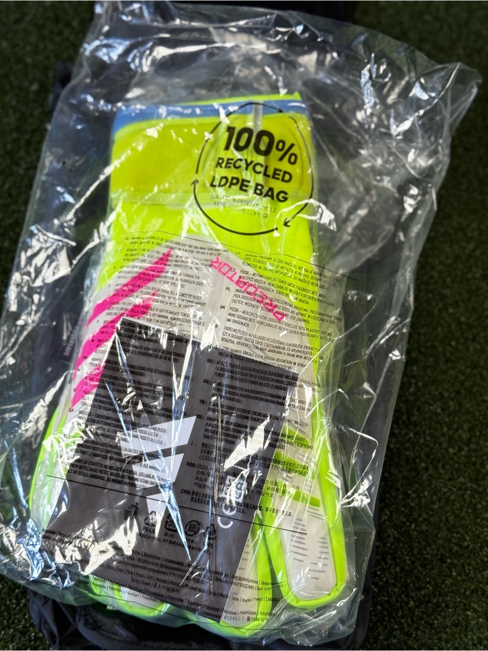 adidas Predator Goalkeeper Gloves in Neon Yellow and Pink Fingersave New